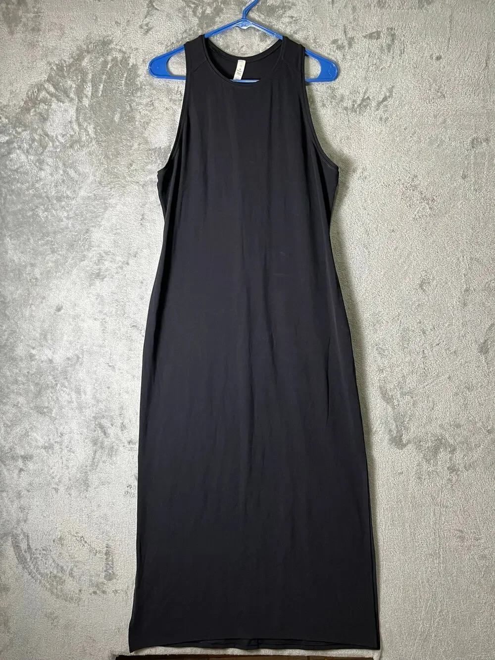 Lululemon Get Going Nulu Maxi Dress Black Sleeveless Racerback Size 12